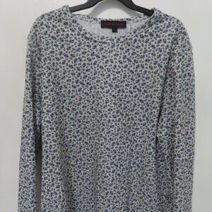 Like New Madison & Park Blue Ditsy Tee